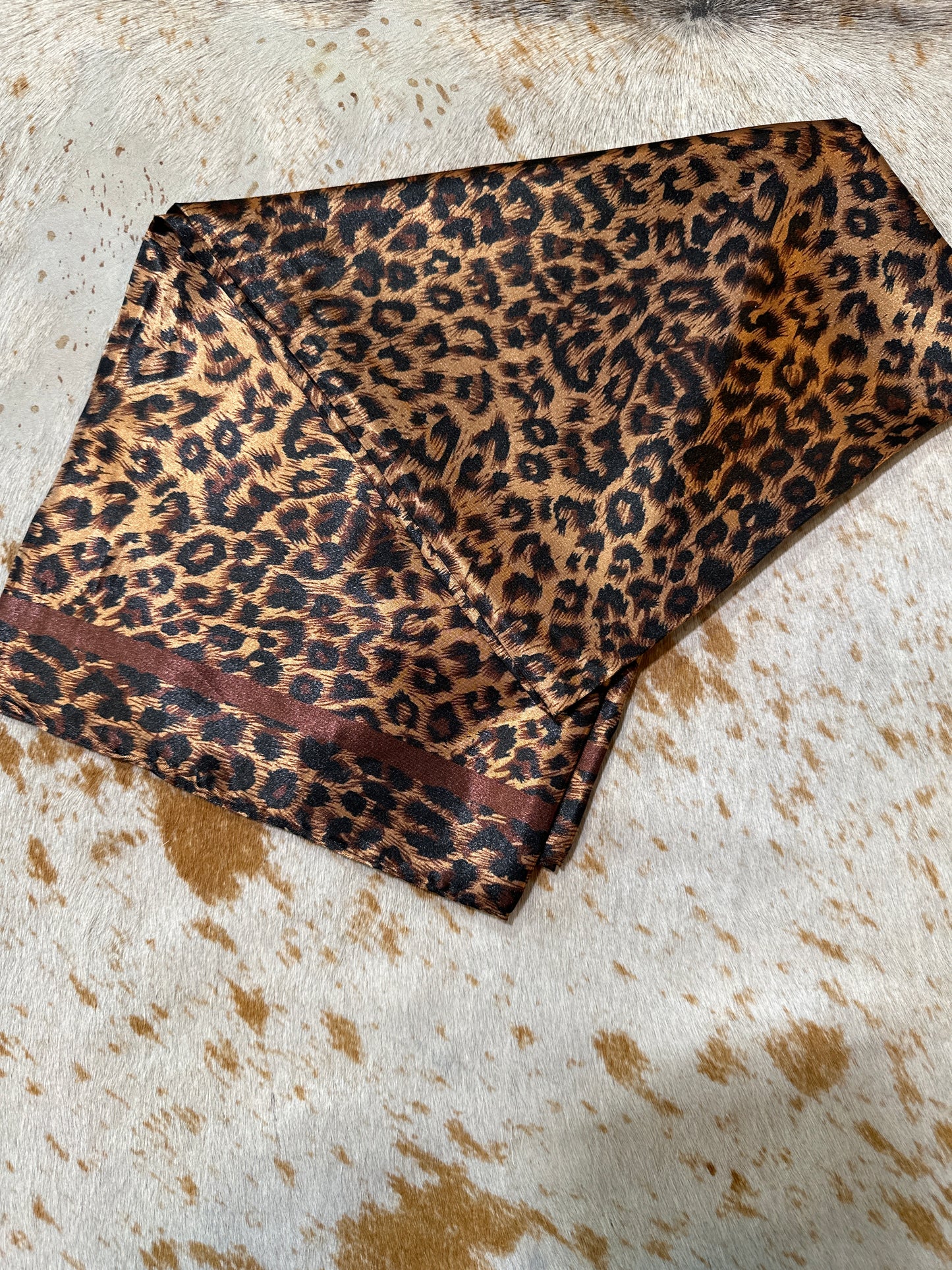 35X35"' Brown Leopard Wild Rag ( slide available as well)