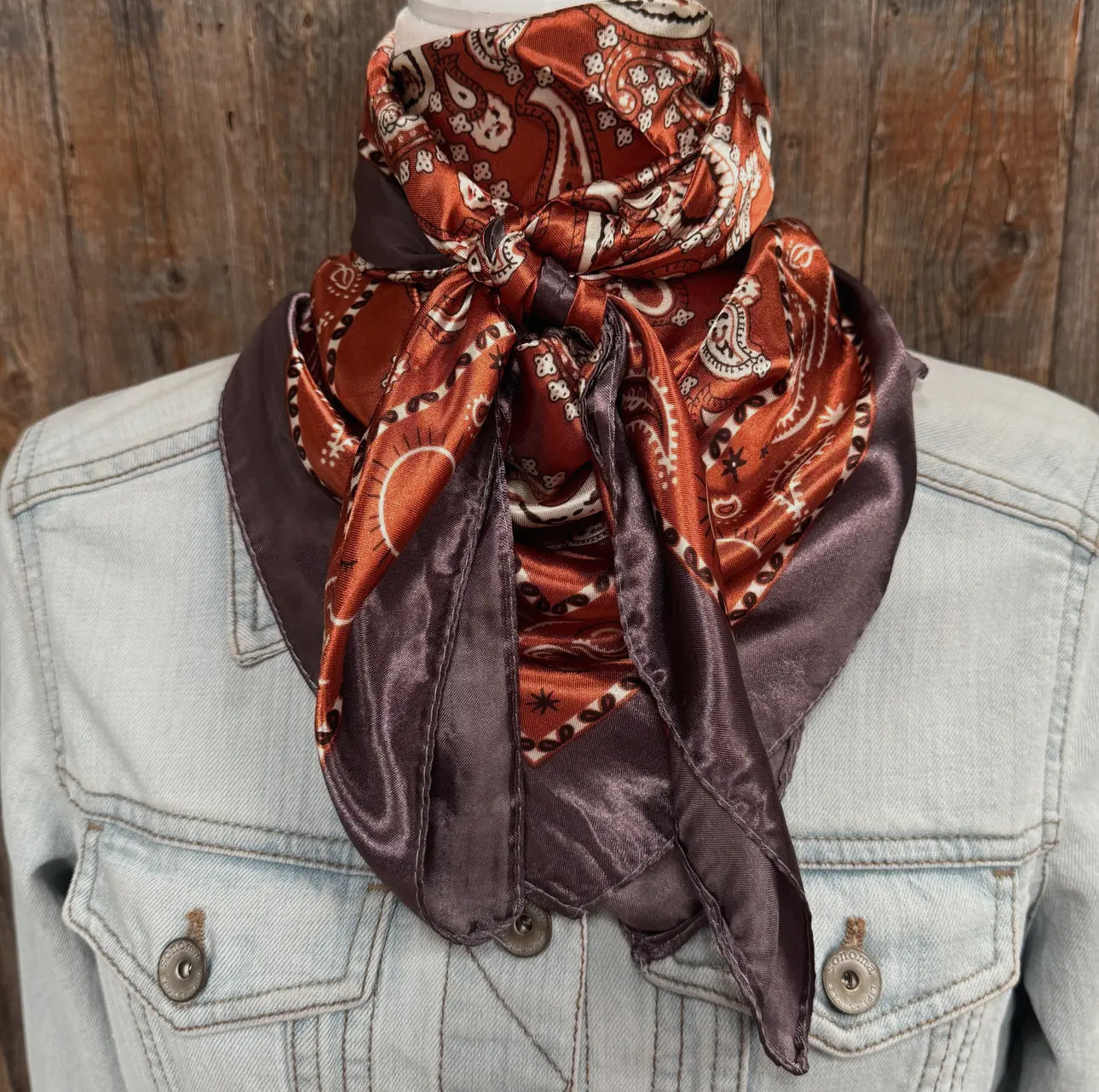 35X35" Rust and Brown Floral Paisley
Wild Rag