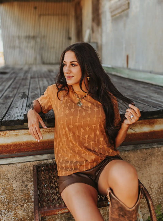 Cowtown Cutesy *Saddle shirt **SALE was 33.90 NOW 26.00 All sale items are final & no returns on sale items.