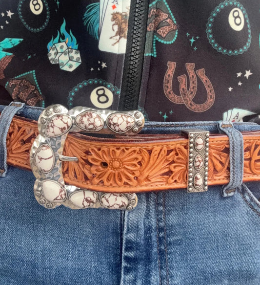 BUCKLE UP BELT BUCKLE WHITE