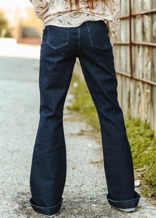 High rise flare fit jeans