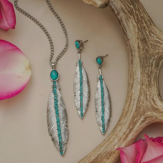 The Feather Pendant Necklace. Antler Rings brand.