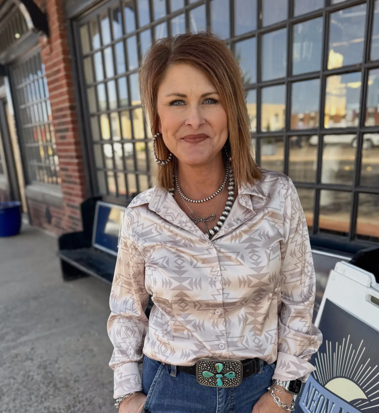 Shiner Silky Button Up **SALE was 41.50 NOW 30.00 All sale items are final & no returns on sale items.