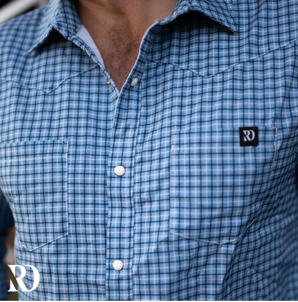 BLUE PLAID MEN'S BREEZE PERFORMANCE SHIRT
