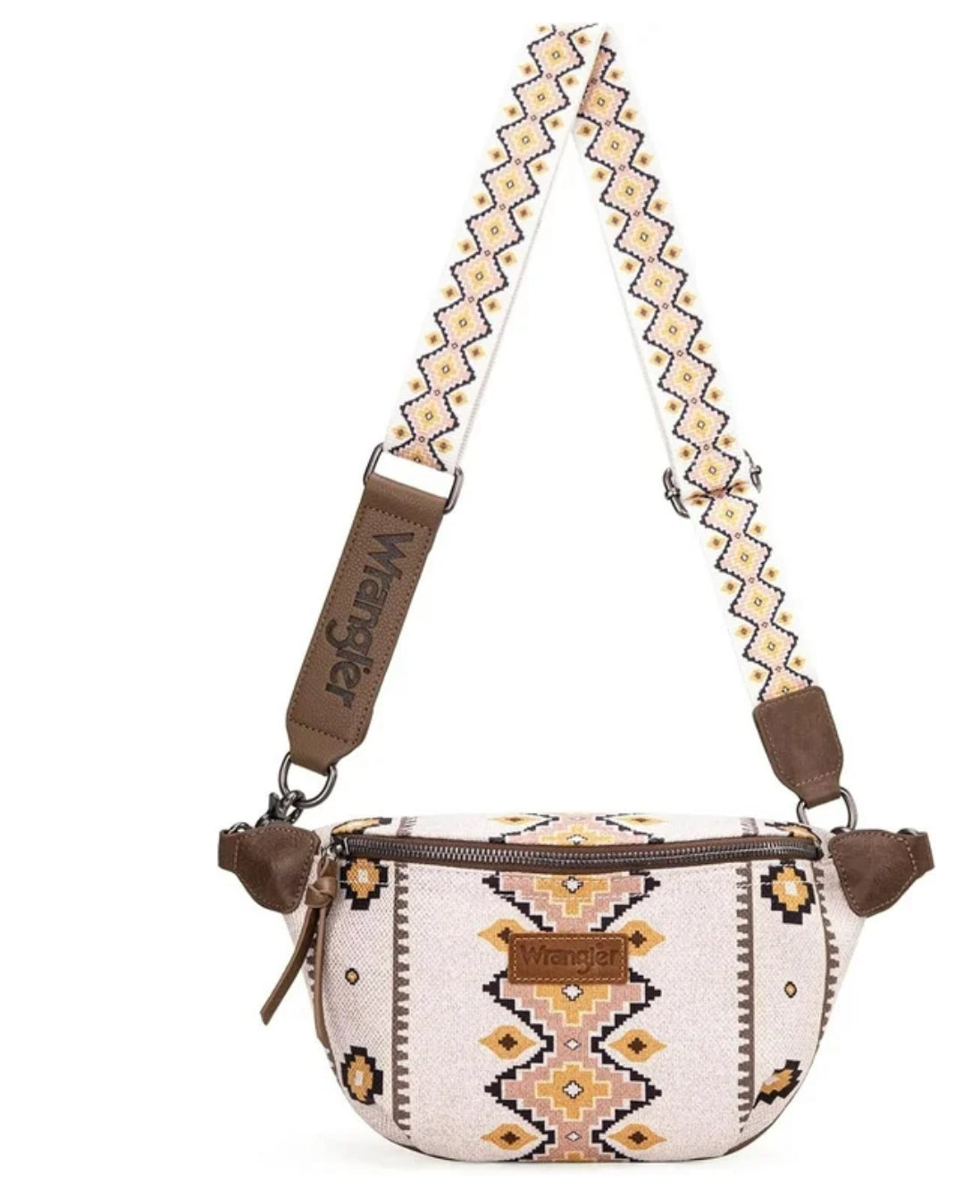 Wrangler Large Fanny Packs for Women Western Crossbody Sling Bags Aztec Belt Purse