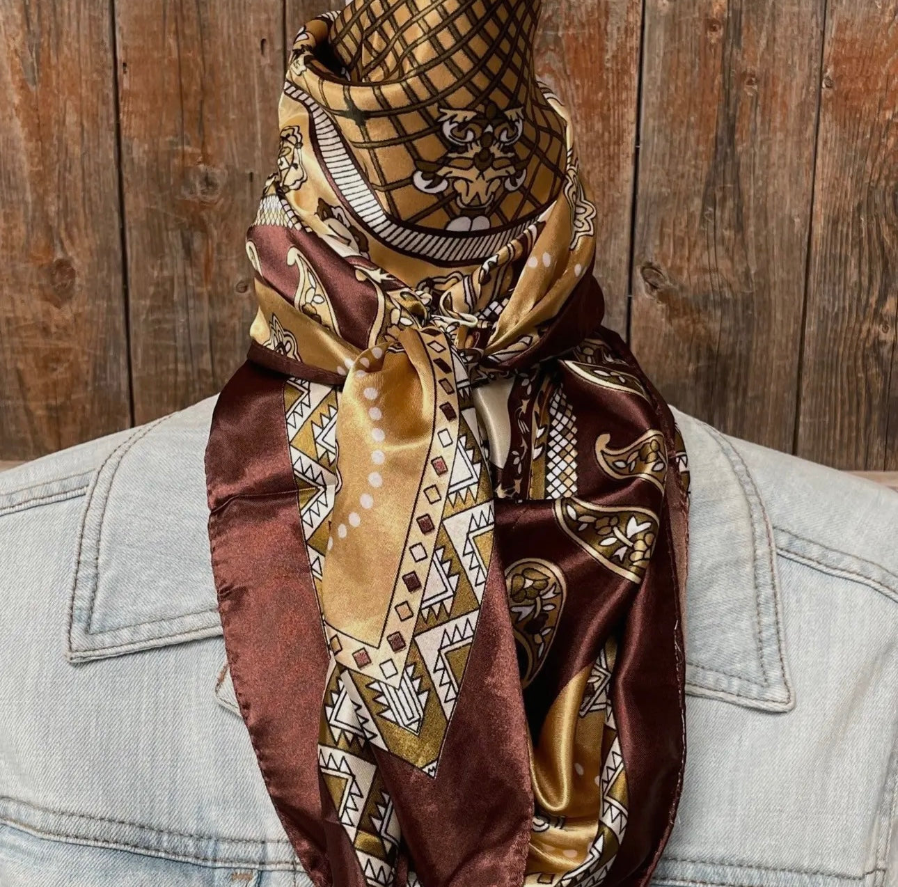 35X35" Earth Tones Paisley Wild Rag
