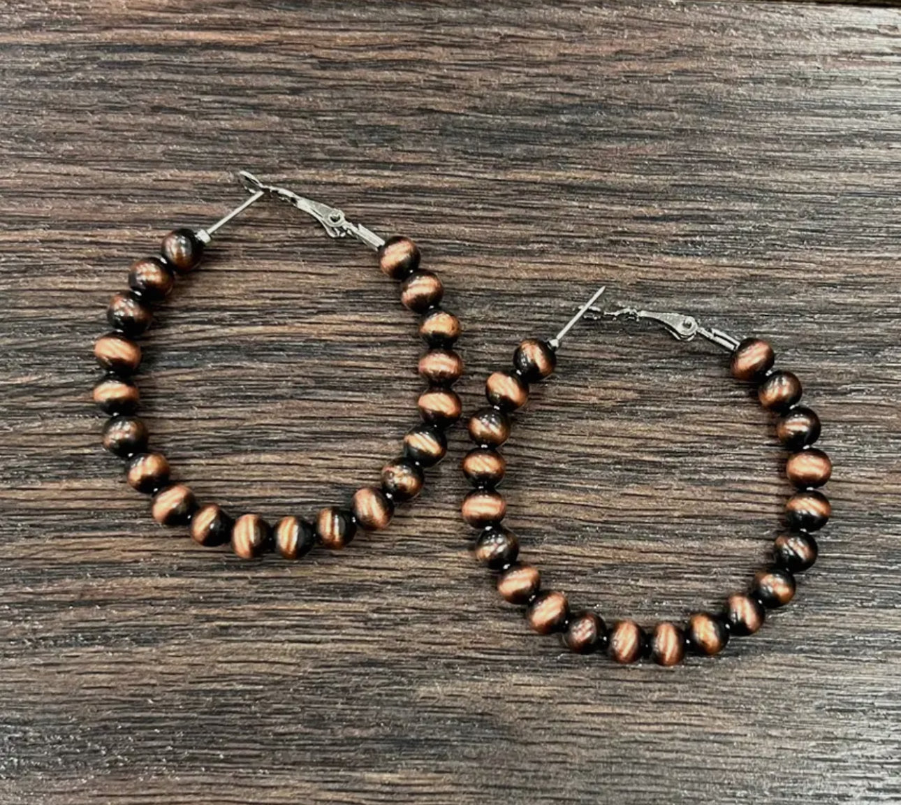 Copper Navajo Bead
Hoop Earrings