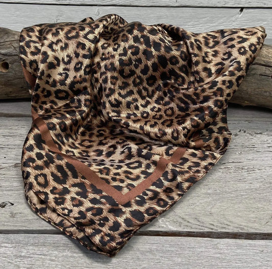 35X35" Brown Leopard Wild Rag