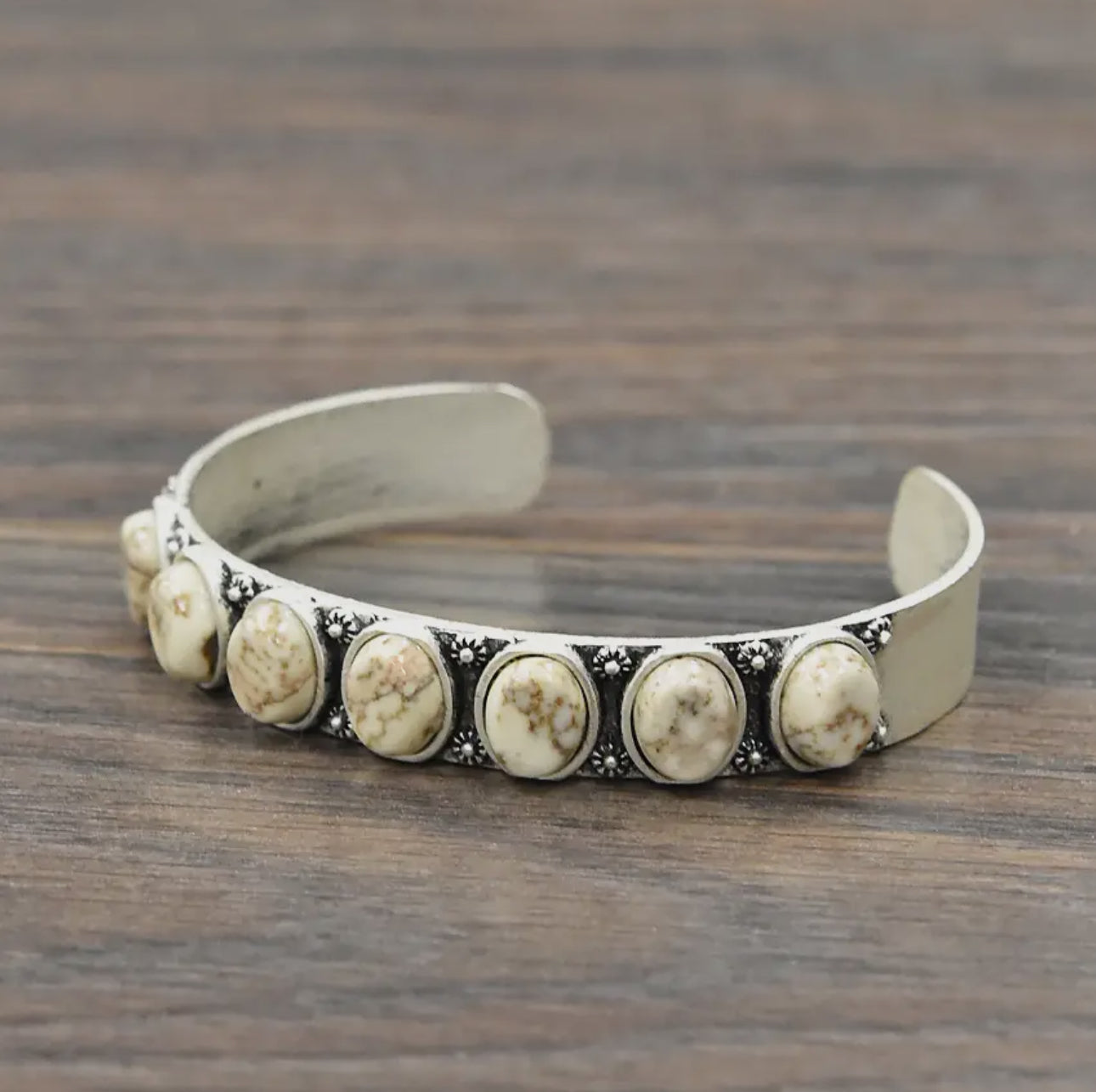 White Turquoise Cuff Bracelet