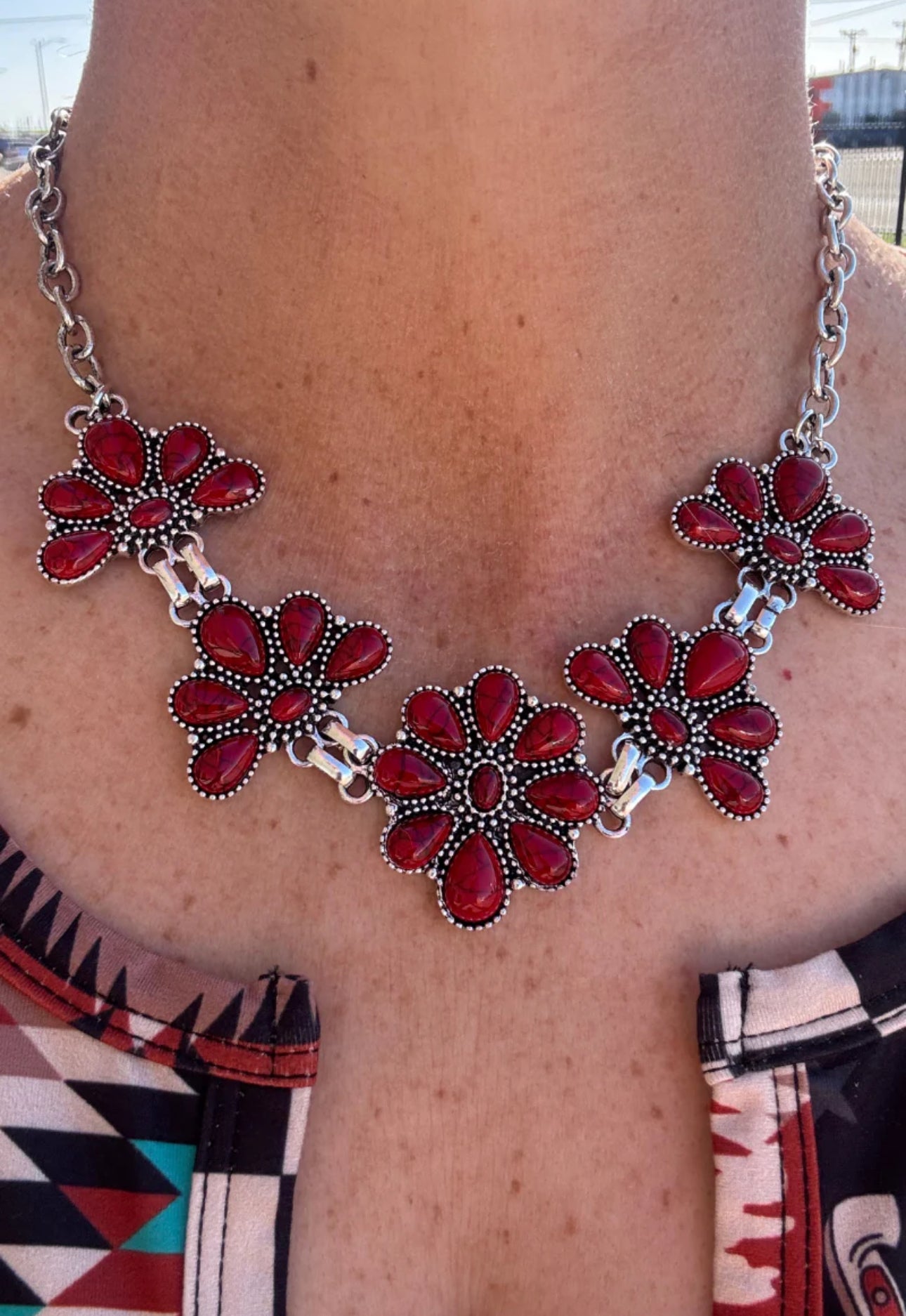 RUBY FLOWER NECKLACE