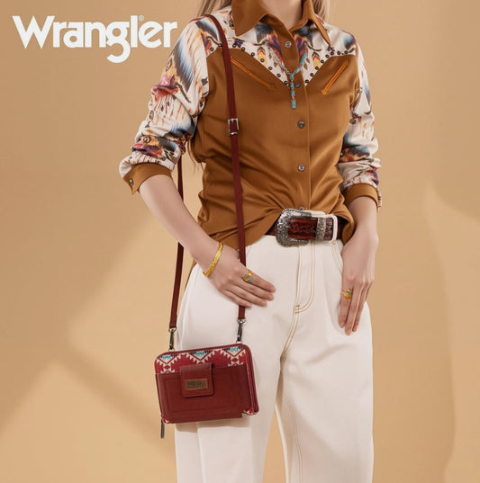 Wrangler Small Crossbody Wallet for Women RFID Blocking Phone Purse