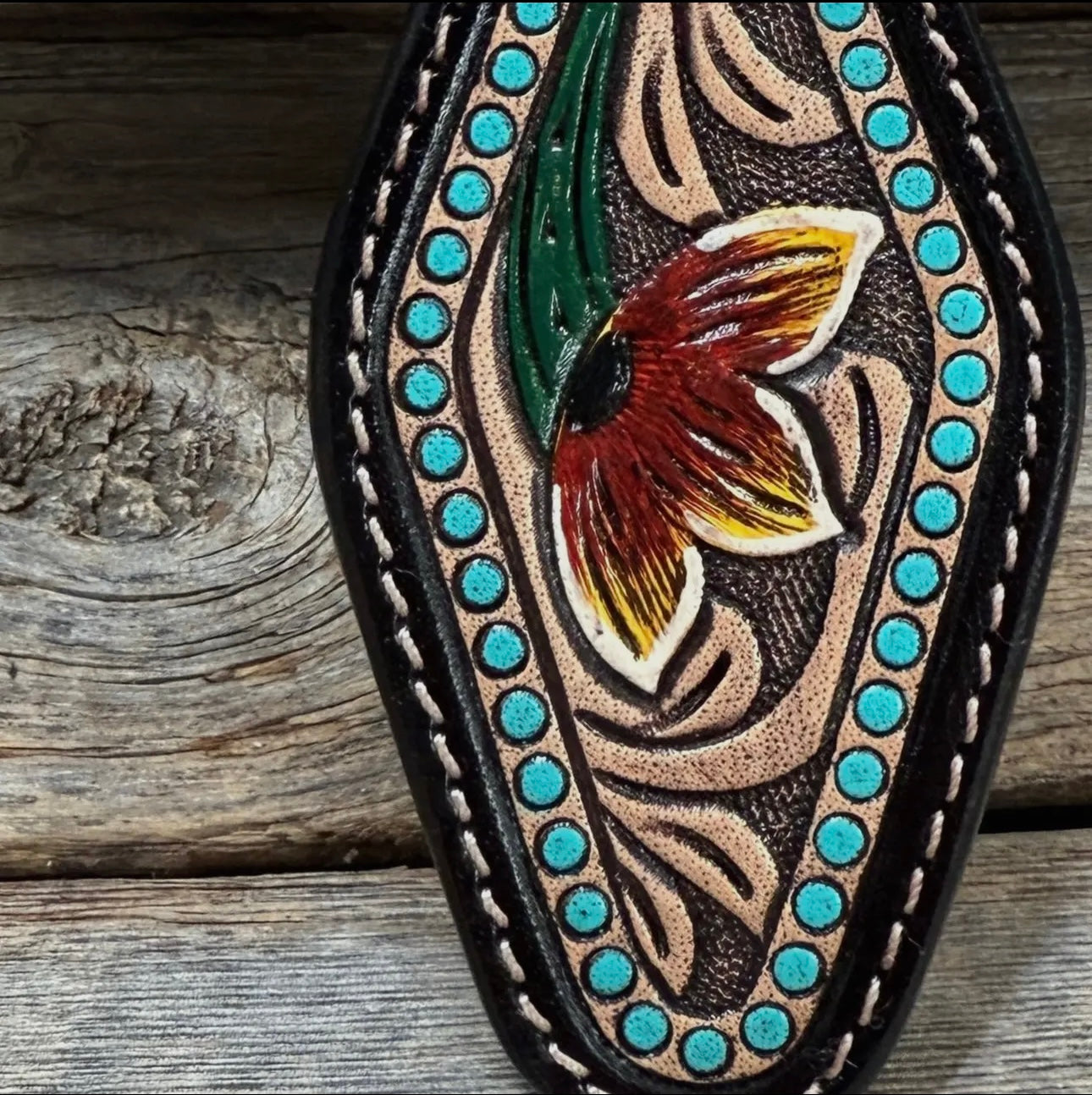 Two Tone Leather Hand Painted
Key Chain