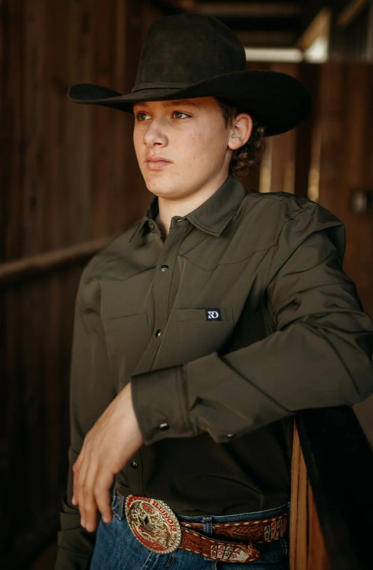 OLIVE MEN'S BREEZE PERFORMANCE SHIRT