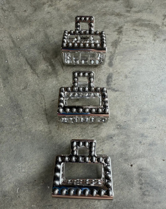 Mini Square Faux Pearl Claw Hair Clip