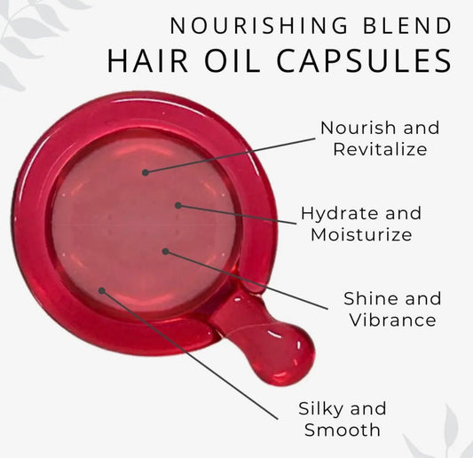 Lightweight Hair Oil Capsules - Nourishing Blend with Olive, Jojoba, Sunflower Seed and Rosemary Oil (Shine and Frizz Control)
