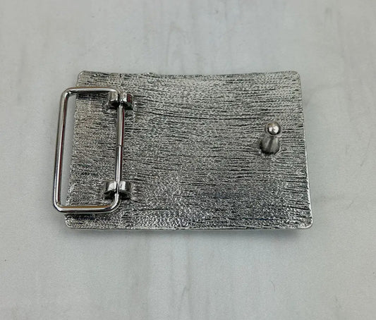 Silver Metal
with Green Turquoise Stone Rectangle Belt Buckle 3 inches width