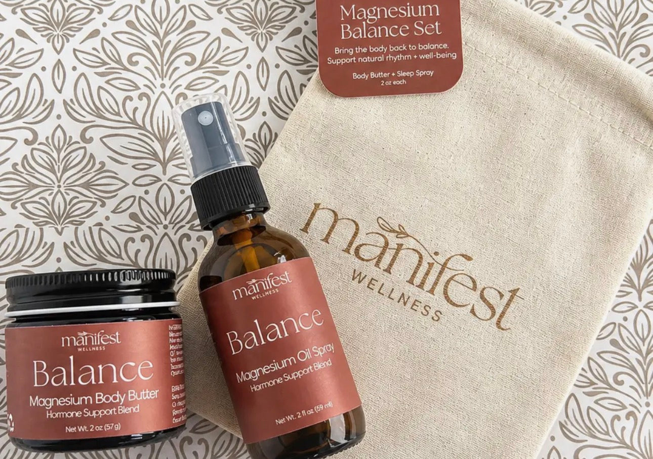 Magnesium Balance Body Butter + Oil Set For Hormone Support