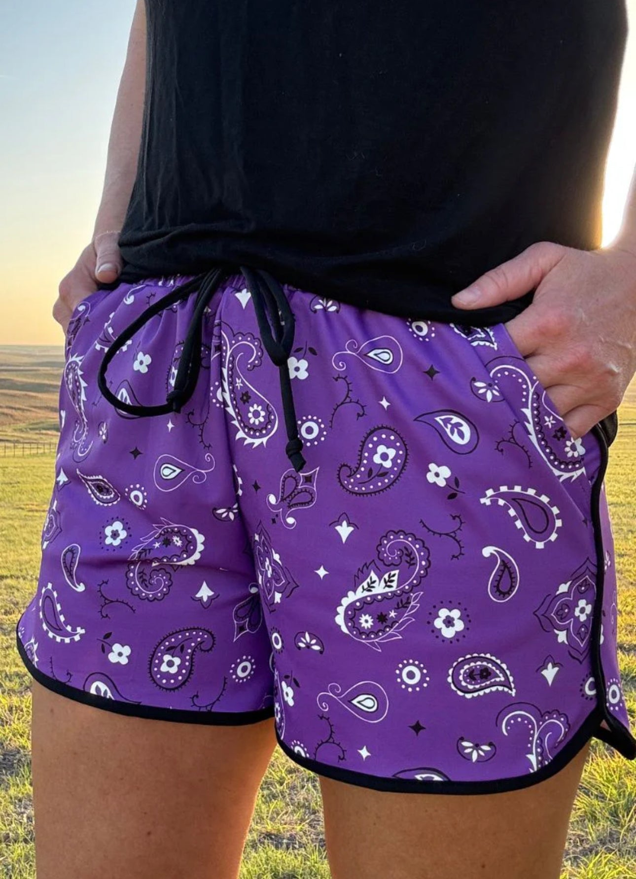 BANDANA BABE PURPLE SHORTS