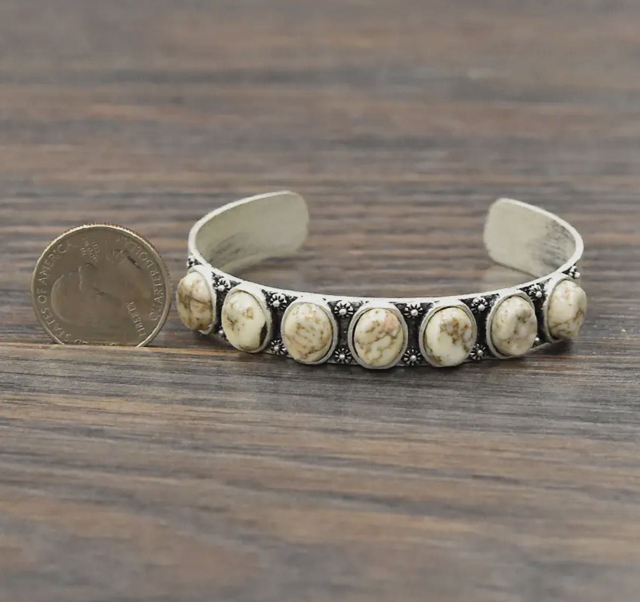 White Turquoise Cuff Bracelet