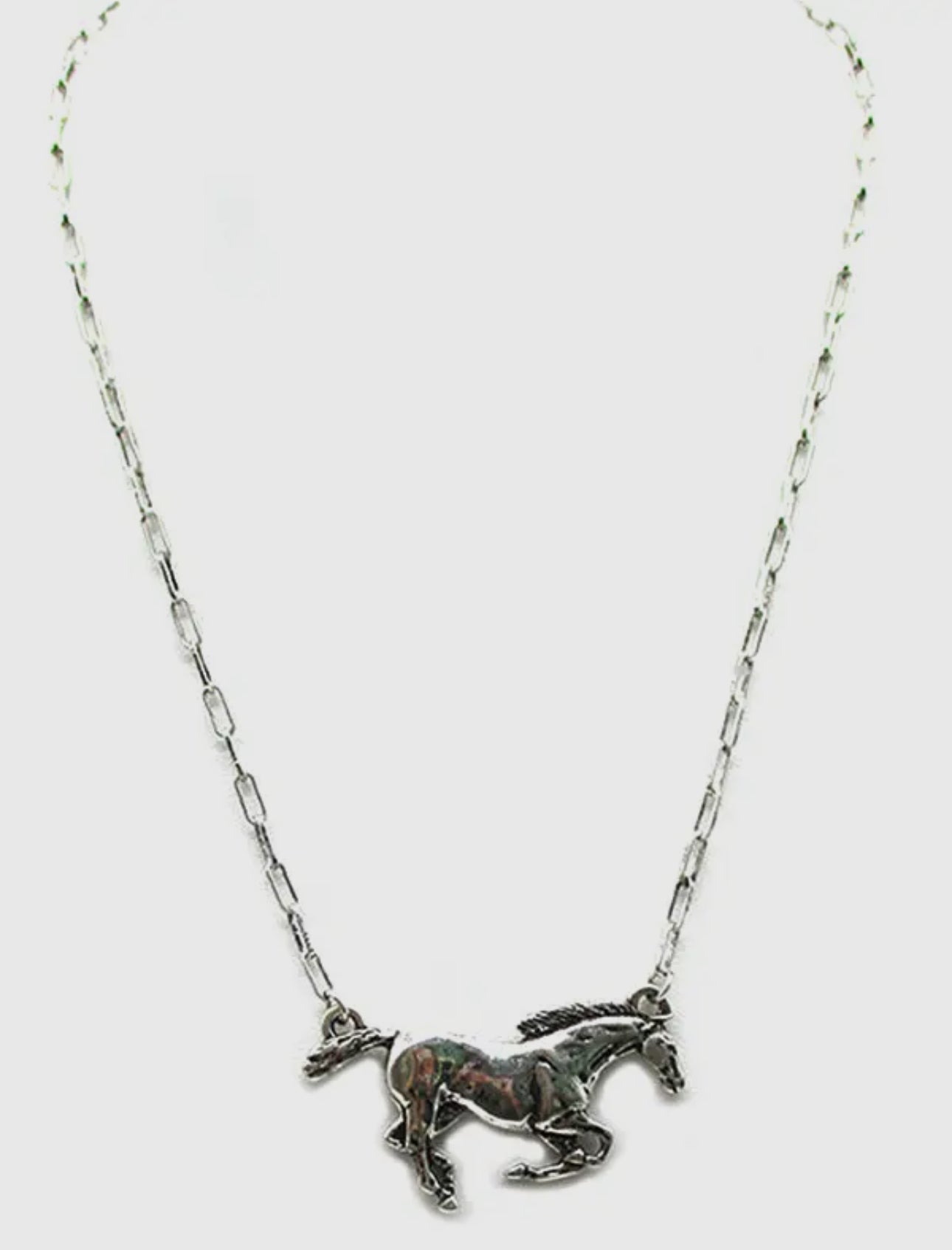 Western Running Horse Necklace