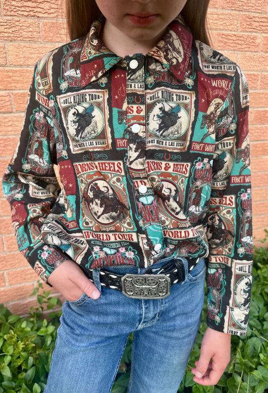 VINTAGE RODEO BUTTON UP KIDS