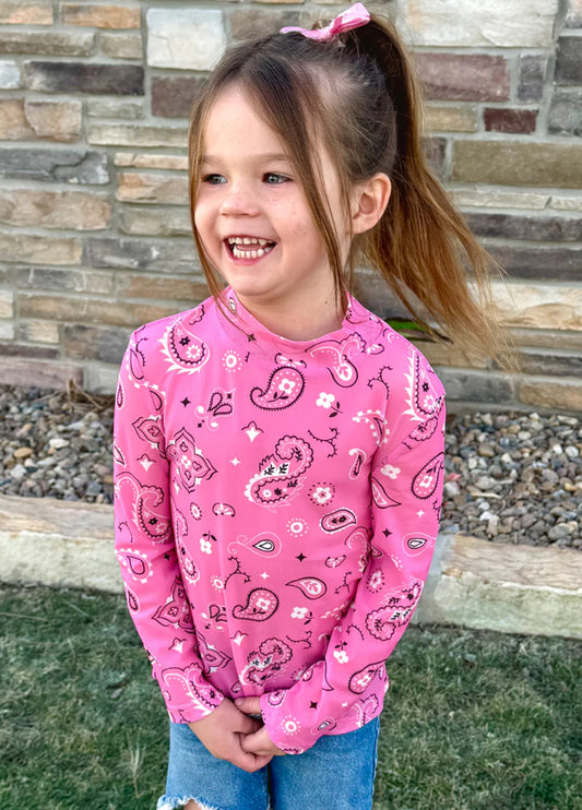 BANDANA BABE MESH TOP PINK KIDS