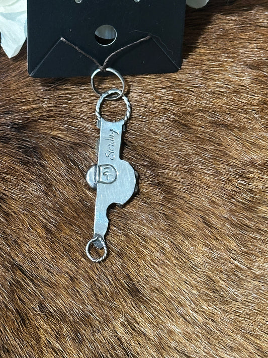 Custom one-of-a-kind Spade Bit cheek Pendant.