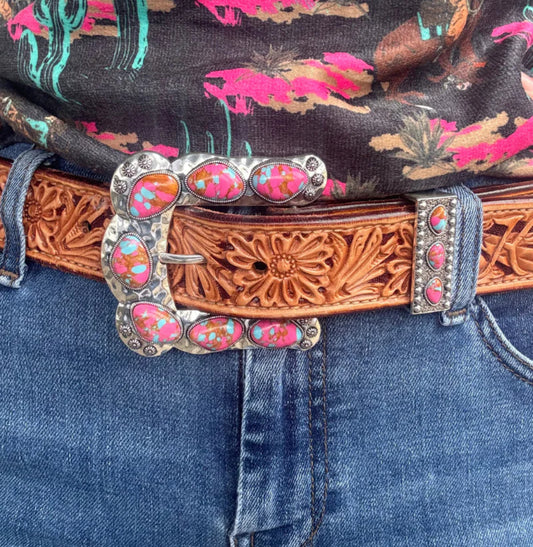 BUCKLE UP BELT BUCKLE PINK