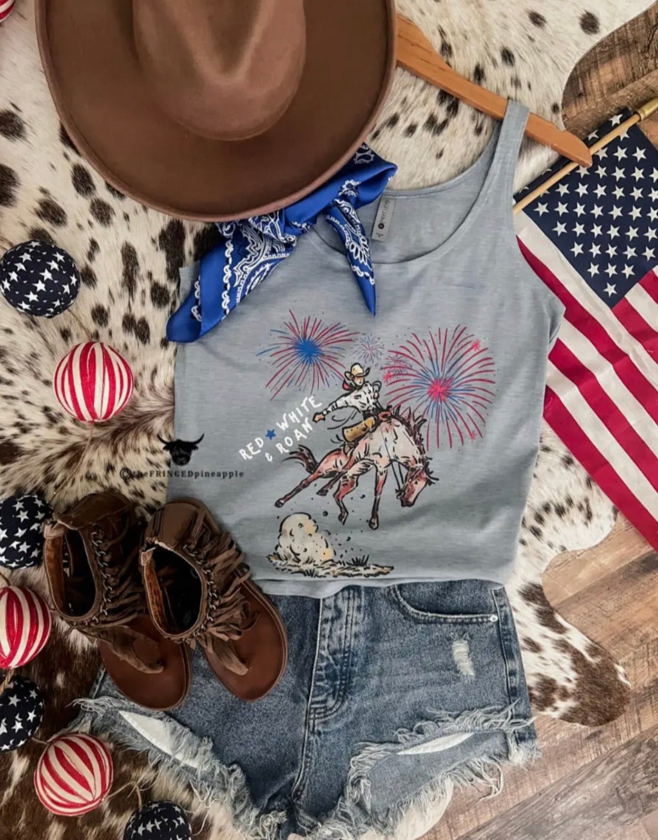 Red White & Roan| Western Graphic Tank
