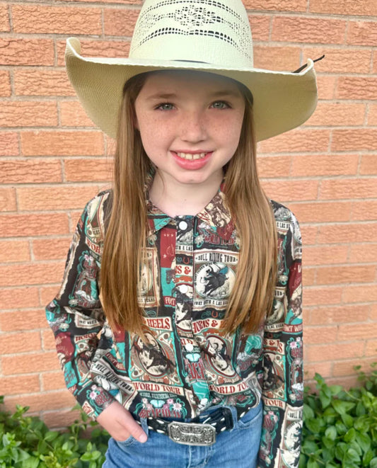 VINTAGE RODEO BUTTON UP KIDS