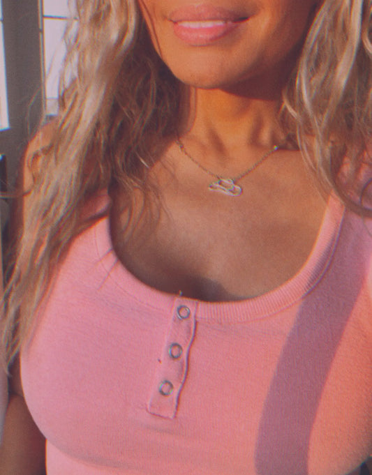 Western Dainty Silver Necklace -
Lighting bolt choker (silver color only available)