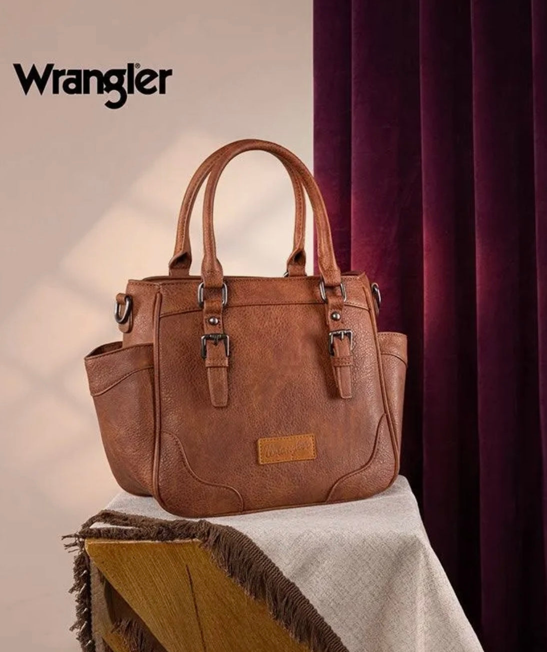 Wrangler Montana West Leather Tote Bag with Buckle.