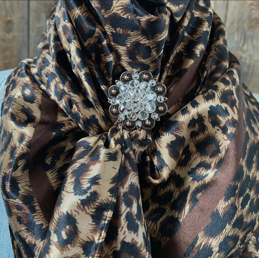 35X35"' lighter Brown Leopard Wild Rag ( slide available as well)