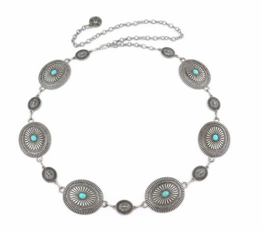 THE STELLA FAUX TURQUOISE CONCHO | BELT
