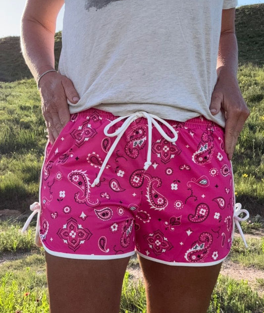 BANDANA BABE HOT PINK SHORTS