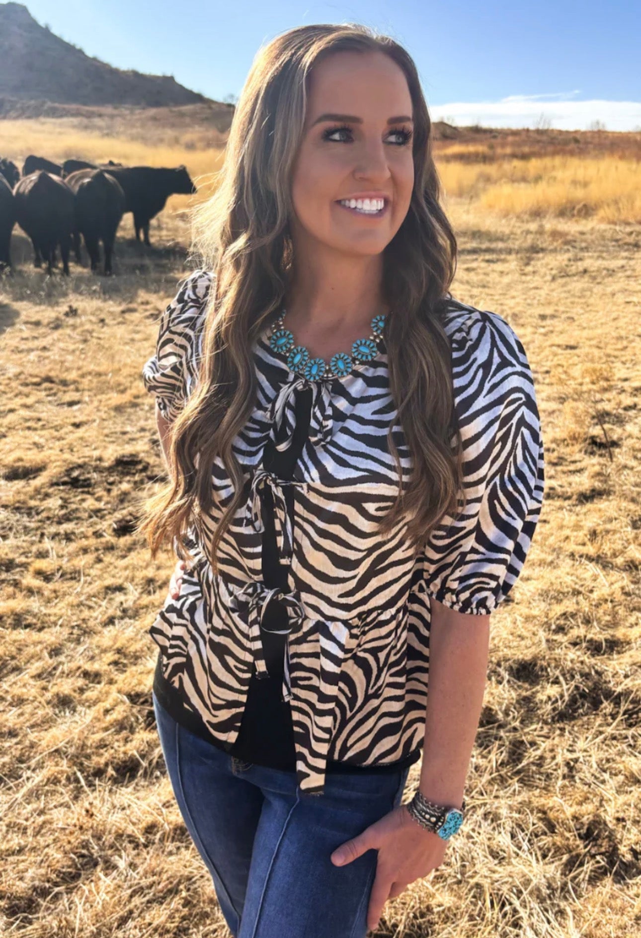 COWGIRL SAFARI TIE TOP