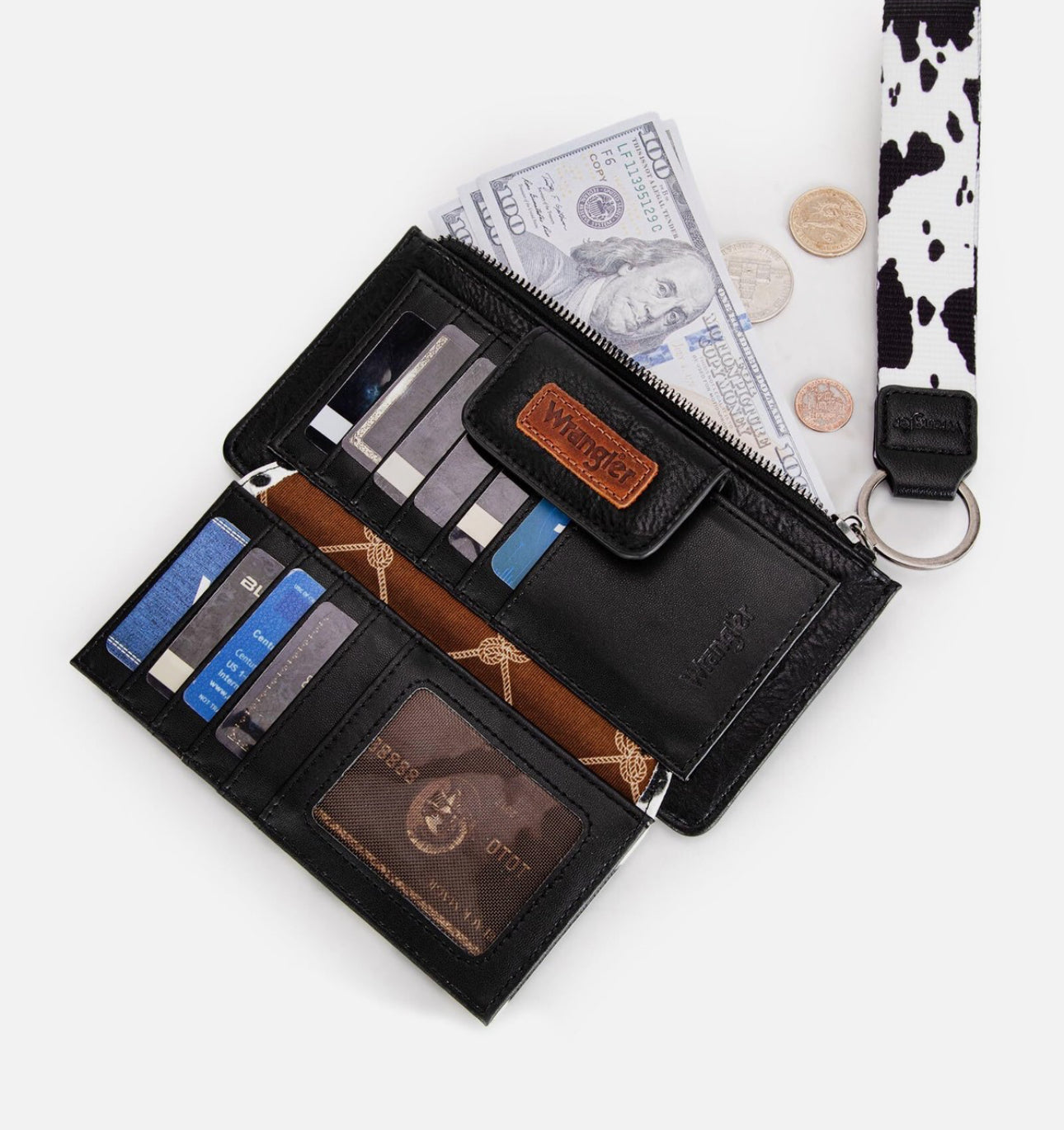 X Wrangler Cow Print Wallet for Women Ladies.