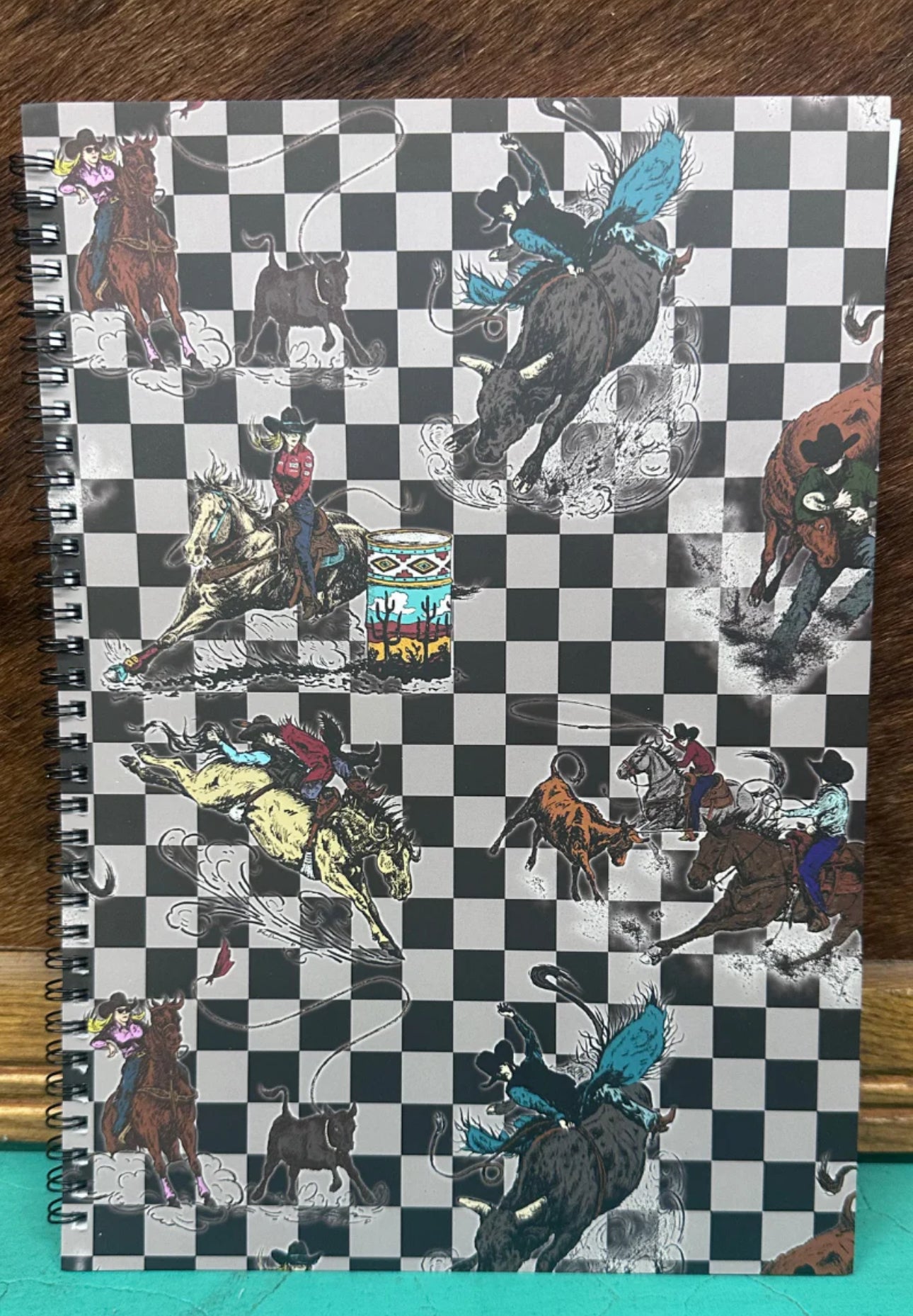 CHECKERED RODEO LARGE NOTEBOOK