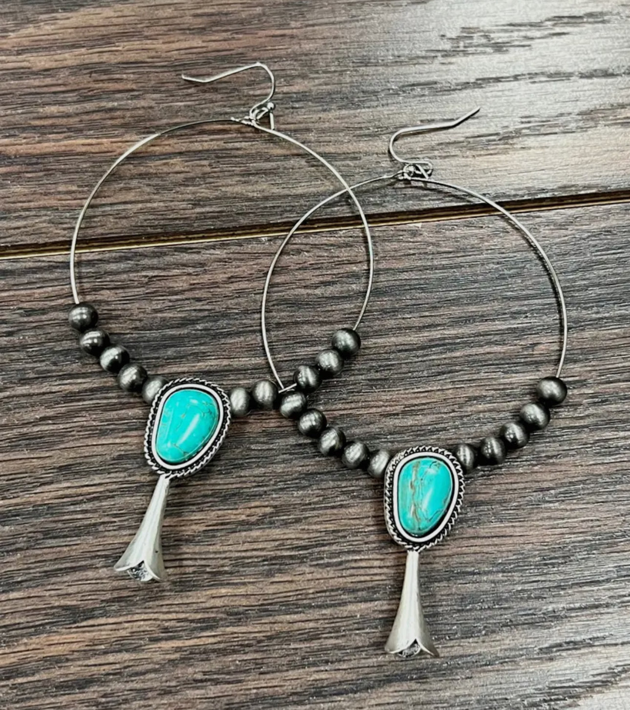 Squash Turquoise Hoop Earrings