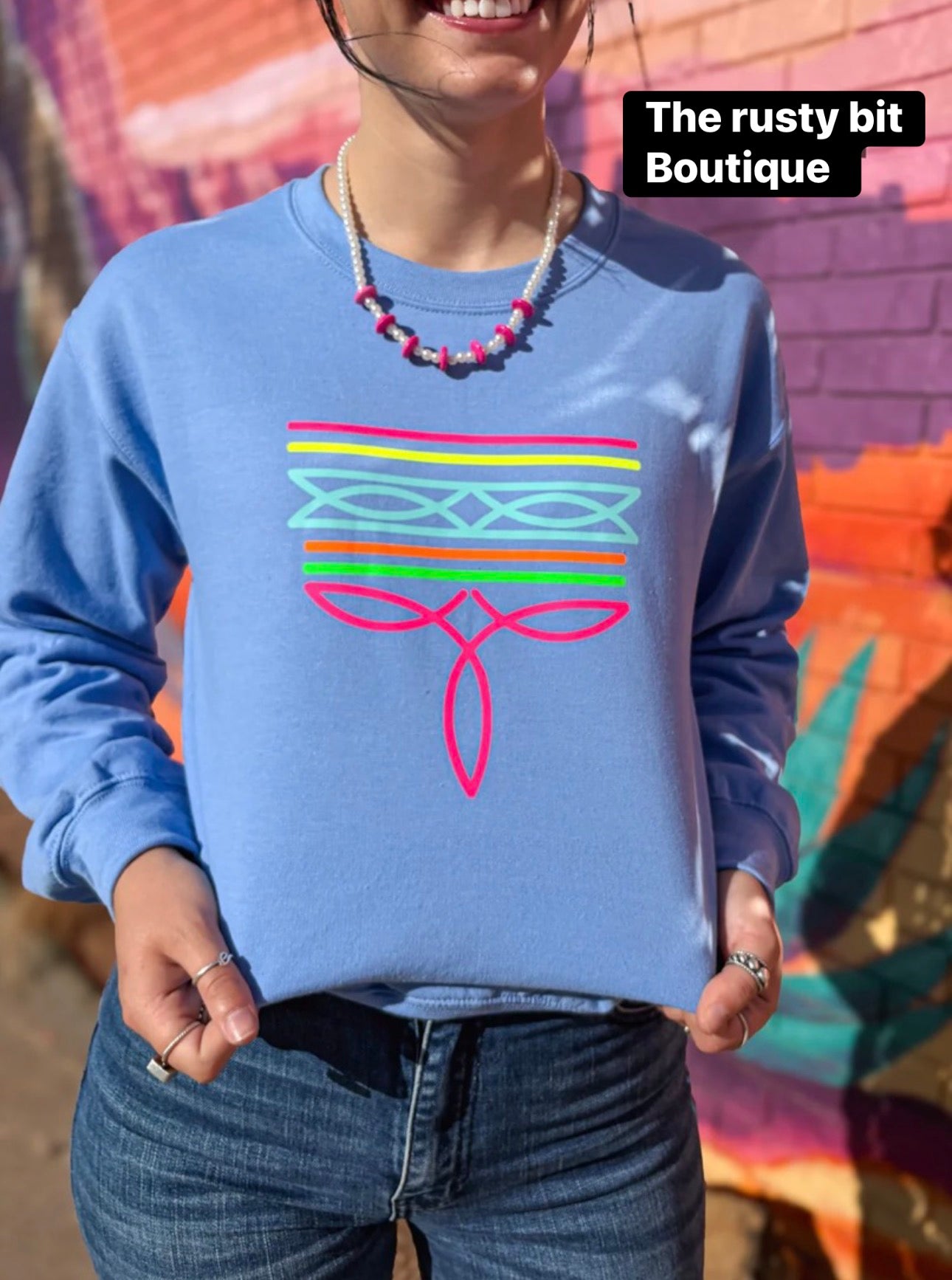 Neon Boot Stitch Sweatshirt