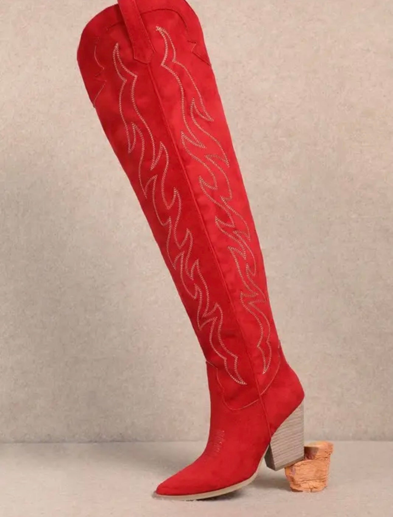 Abby Red High Shaft Western Boots 💋💋💋