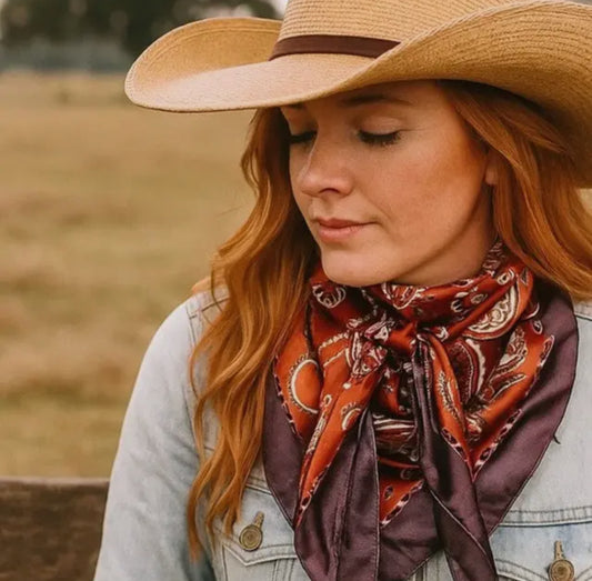 35X35" Rust and Brown Floral Paisley
Wild Rag