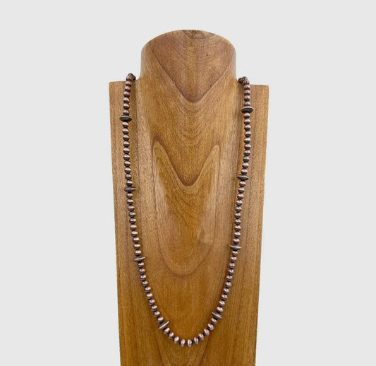 36 Inches 8mm
Copper Navajo Pearl Beads Necklace