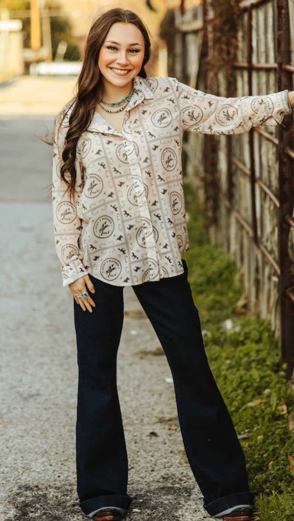 High rise flare fit jeans