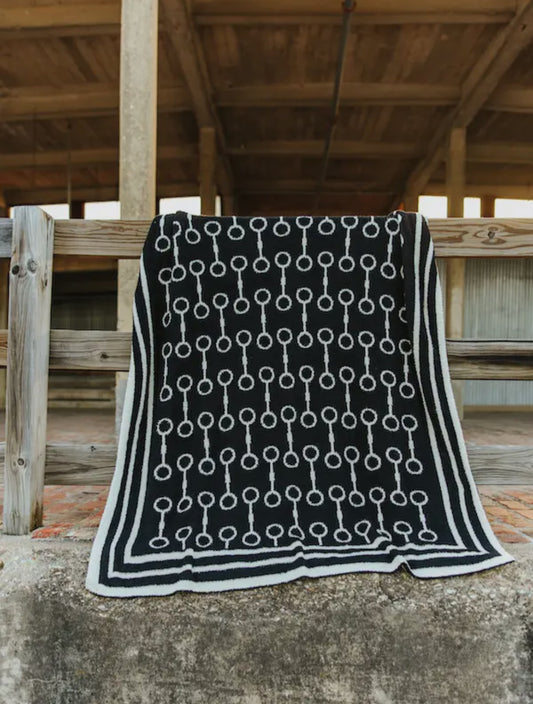 Black Ivory Horse Bit Polyester
Microfiber Blanket