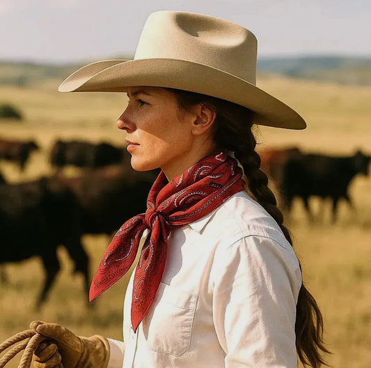 35X35" Red & Black Paisley Wild Rag