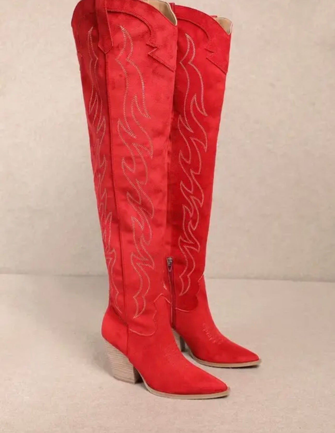 Abby Red High Shaft Western Boots 💋💋💋