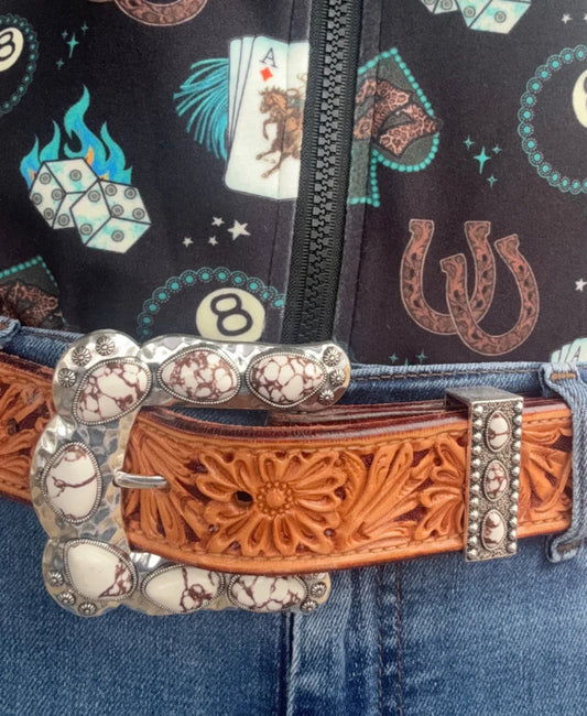 BUCKLE UP BELT BUCKLE WHITE