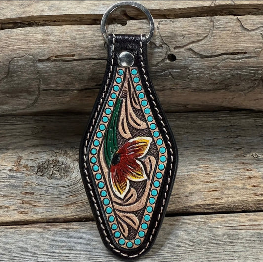 Two Tone Leather Hand Painted
Key Chain