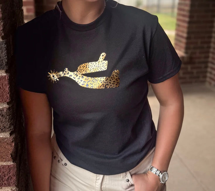 Leopard Spur Tee- BLACK